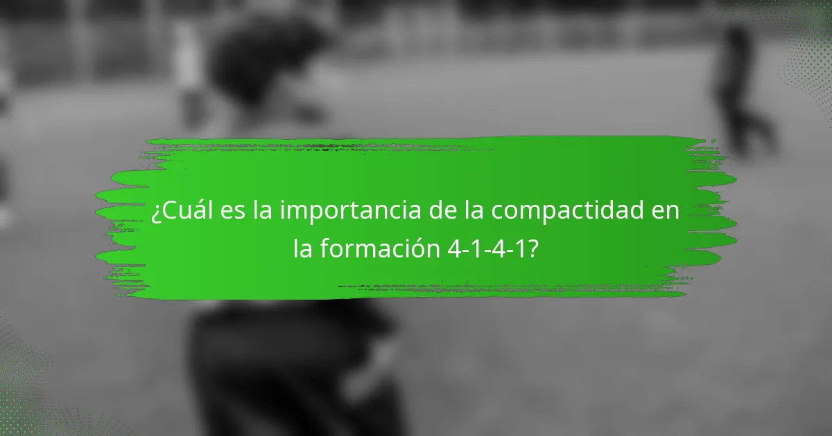 ¿Cuál es la importancia de la compactidad en la formación 4-1-4-1?